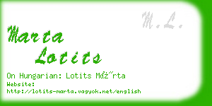 marta lotits business card